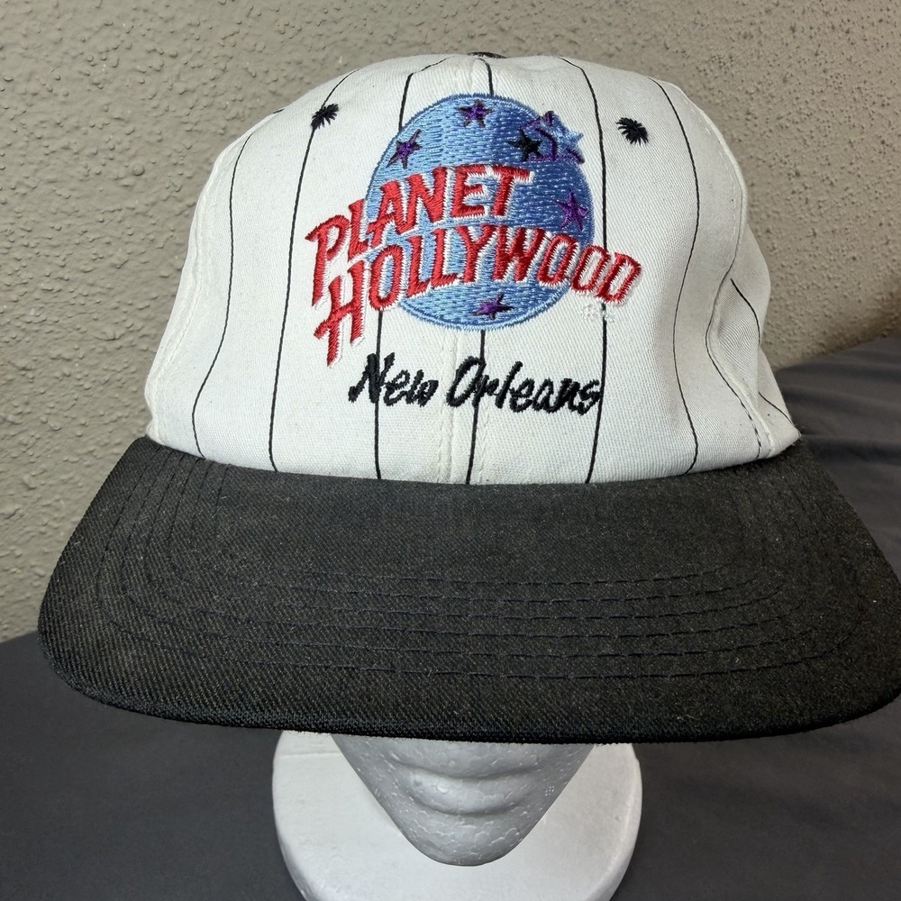 Vintage Planet Hollywood New Orleans Pinstripes Snapback Hat Made in USA
